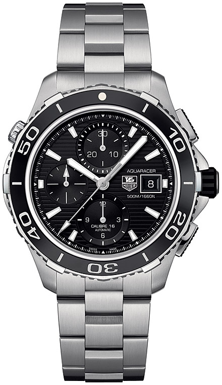 Мужские механический хронограф с автоподзаводом часы TAG Heuer Aquaracer CAK2110.BA0833 черный нержавеющая сталь — Изображение 1