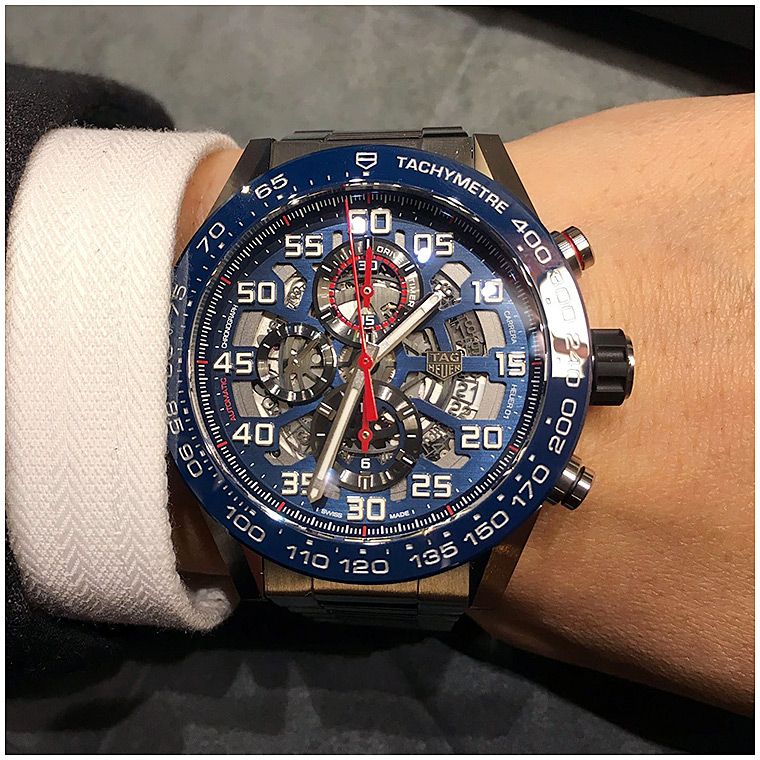 Мужские механический хронограф с автоподзаводом часы TAG Heuer Carrera CAR2A1K.BA0703 синий нержавеющая сталь — Изображение 2