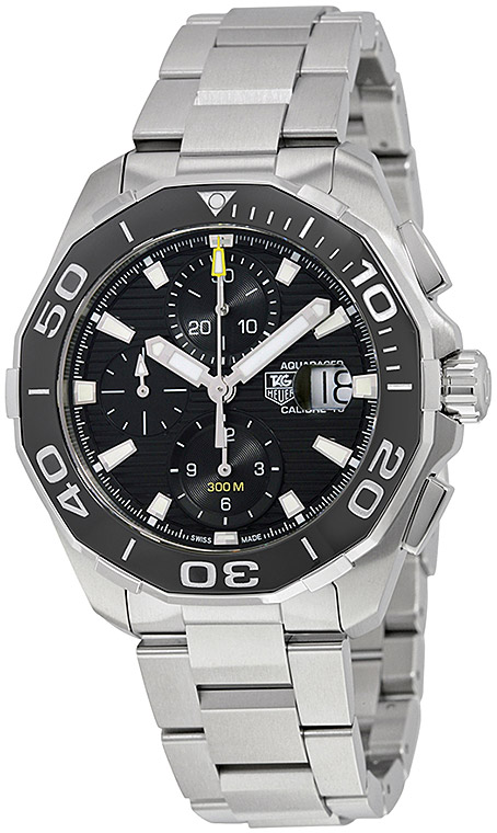 Мужские механический хронограф с автоподзаводом часы TAG Heuer Aquaracer CAY211A.BA0927 черный нержавеющая сталь — Изображение 2