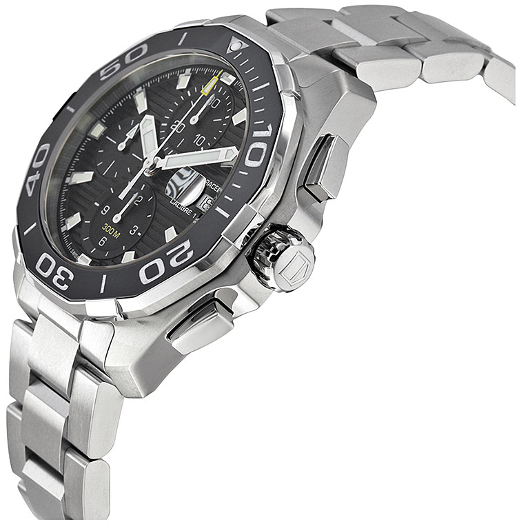 Мужские механический хронограф с автоподзаводом часы TAG Heuer Aquaracer CAY211A.BA0927 черный нержавеющая сталь — Изображение 3