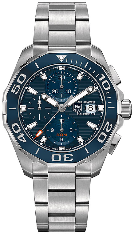 Мужские механический хронограф с автоподзаводом часы TAG Heuer Aquaracer CAY211B.BA0927 синий нержавеющая сталь — Изображение 1