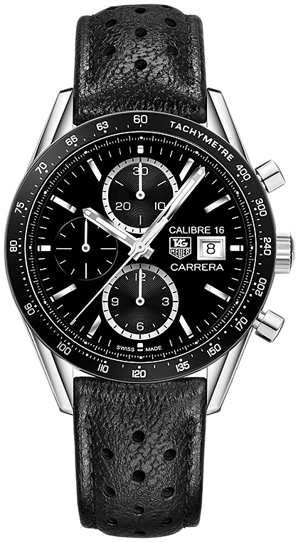 Мужские механический хронограф с автоподзаводом часы TAG Heuer Carrera CV201AJ.FC6357 черный кожа — Изображение 1
