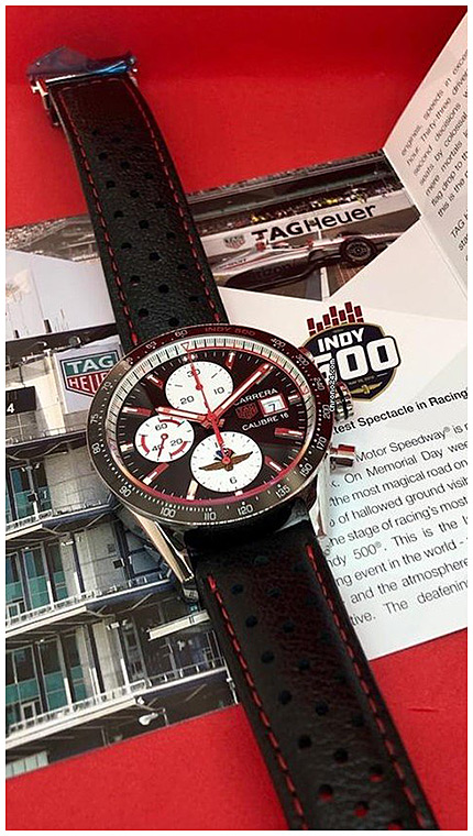 Мужские механический хронограф с автоподзаводом часы TAG Heuer Carrera CV201AS.FC6429 черный кожа — Изображение 4