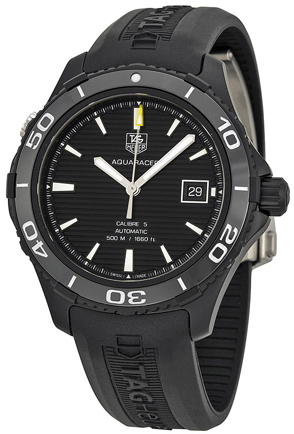 Мужские механический с автоподзаводом часы TAG Heuer Aquaracer WAK2180.FT6027 черный каучук — Изображение 2