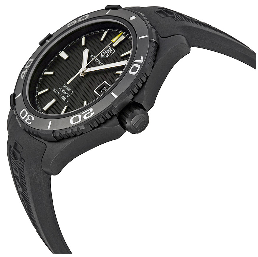 Мужские механический с автоподзаводом часы TAG Heuer Aquaracer WAK2180.FT6027 черный каучук — Изображение 3