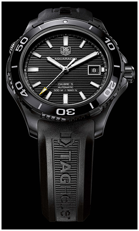 Мужские механический с автоподзаводом часы TAG Heuer Aquaracer WAK2180.FT6027 черный каучук — Изображение 6