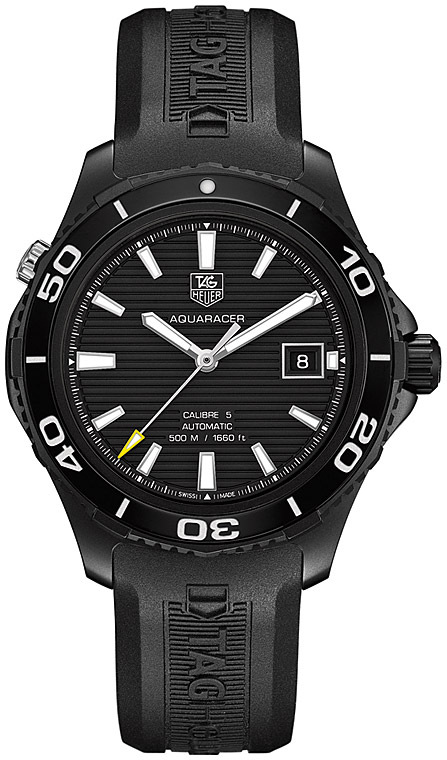 Мужские механический с автоподзаводом часы TAG Heuer Aquaracer WAK2180.FT6027 черный каучук — Изображение 1