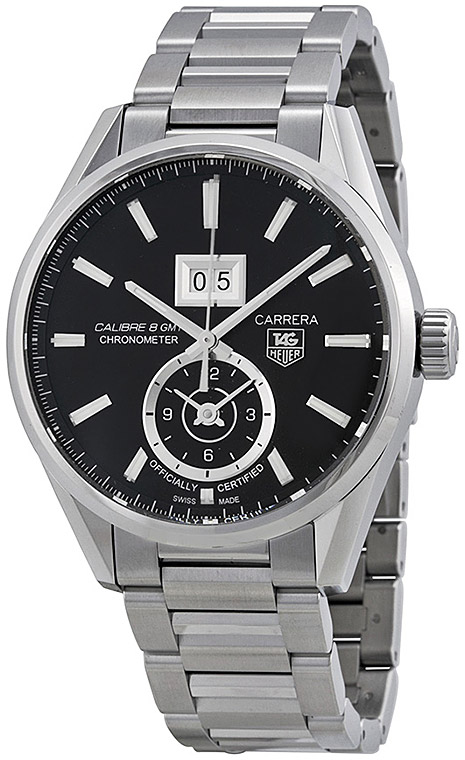 Мужские часы TAG Heuer Carrera WAR5010.BA0723, механизм механический с автоподзаводом, циферблат черный, браслет нержавеющая сталь — Изображение 2