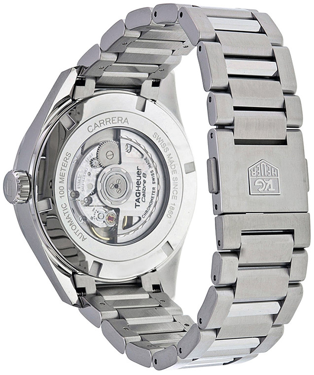 Мужские часы TAG Heuer Carrera WAR5010.BA0723, механизм механический с автоподзаводом, циферблат черный, браслет нержавеющая сталь — Изображение 4