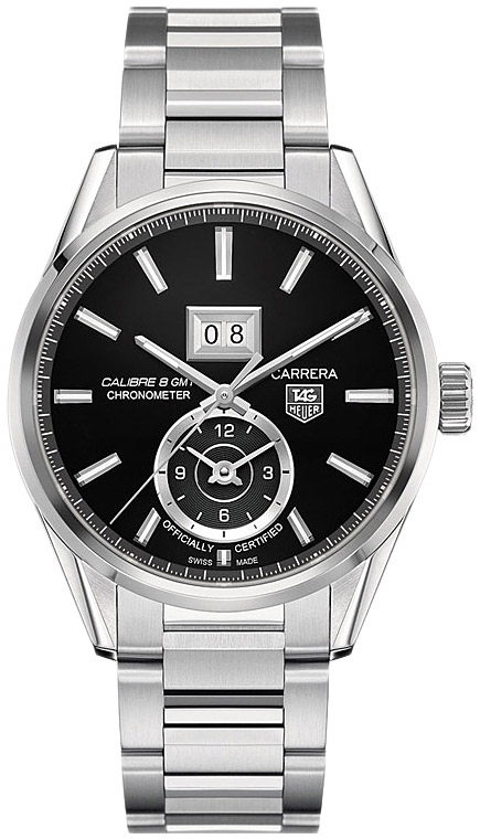 Мужские часы TAG Heuer Carrera WAR5010.BA0723, механизм механический с автоподзаводом, циферблат черный, браслет нержавеющая сталь — Изображение 1