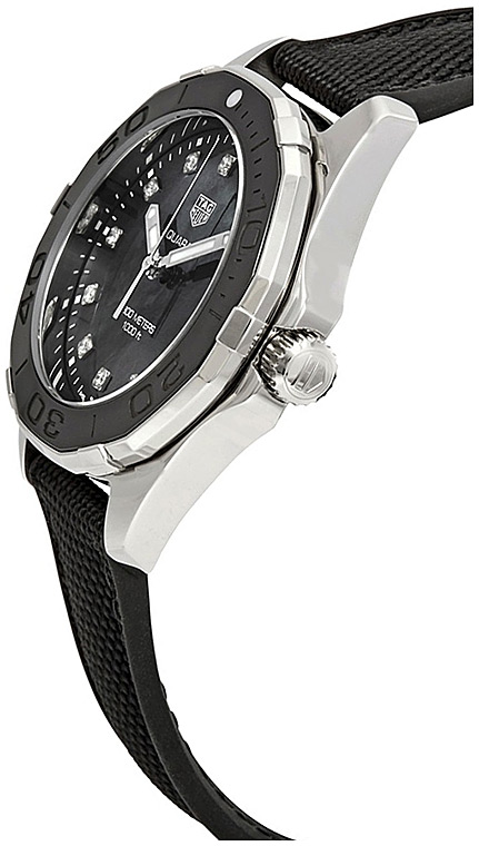 Женские кварцевый часы TAG Heuer Aquaracer WAY131M.FT6092 черный каучук + текстиль — Изображение 2