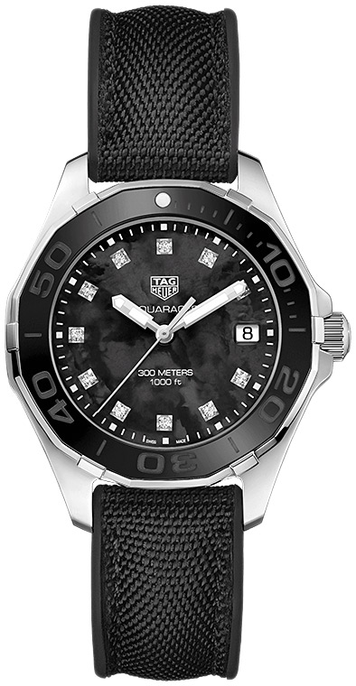 Женские кварцевый часы TAG Heuer Aquaracer WAY131M.FT6092 черный каучук + текстиль — Изображение 1