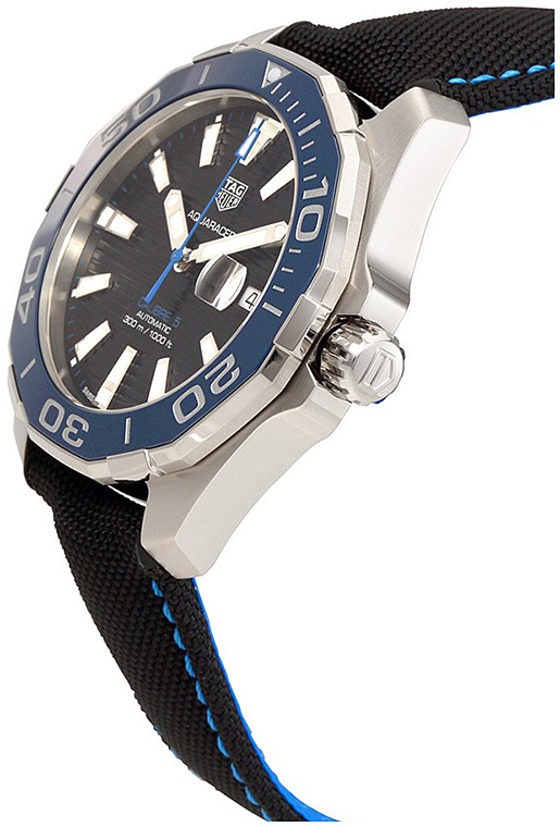 Мужские механический с автоподзаводом часы TAG Heuer Aquaracer WAY201C.FC6395 черный каучук + текстиль — Изображение 3