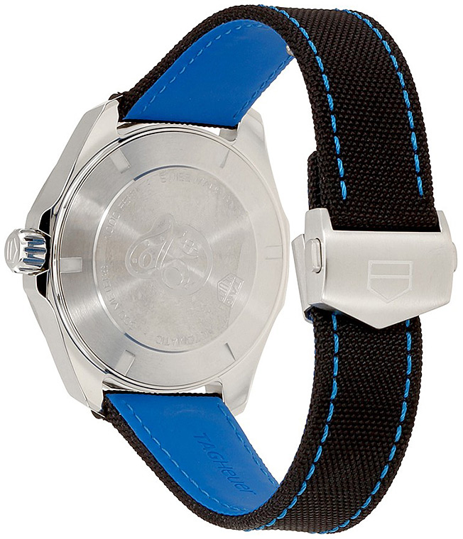 Мужские механический с автоподзаводом часы TAG Heuer Aquaracer WAY201C.FC6395 черный каучук + текстиль — Изображение 4