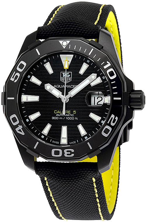 Мужские механический с автоподзаводом часы TAG Heuer Aquaracer WAY218A.FC6362 черный текстиль — Изображение 2