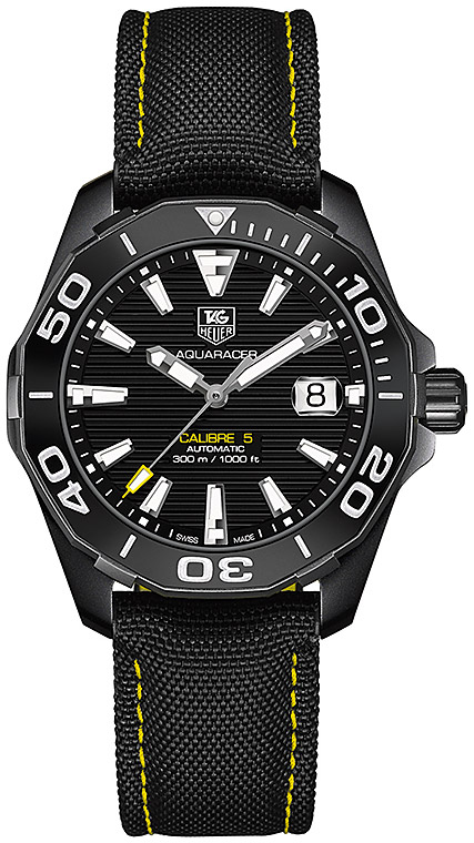 Мужские механический с автоподзаводом часы TAG Heuer Aquaracer WAY218A.FC6362 черный текстиль — Изображение 1