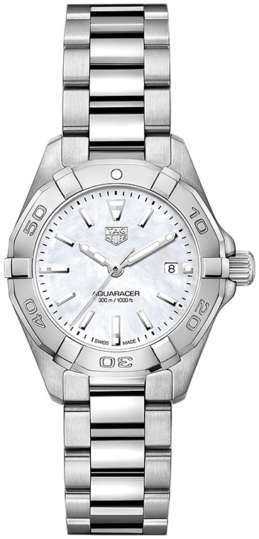 Женские кварцевый часы TAG Heuer Aquaracer WBD1411.BA0741 белый нержавеющая сталь — Изображение 1