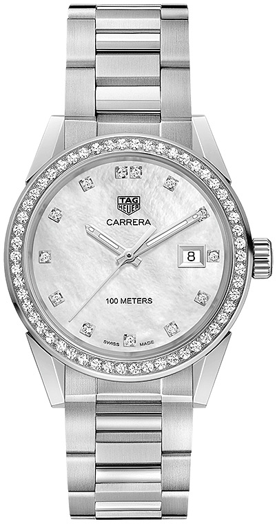 Женские часы TAG Heuer Carrera WBG1315.BA0758, механизм кварцевый, циферблат белый, браслет нержавеющая сталь — Изображение 1