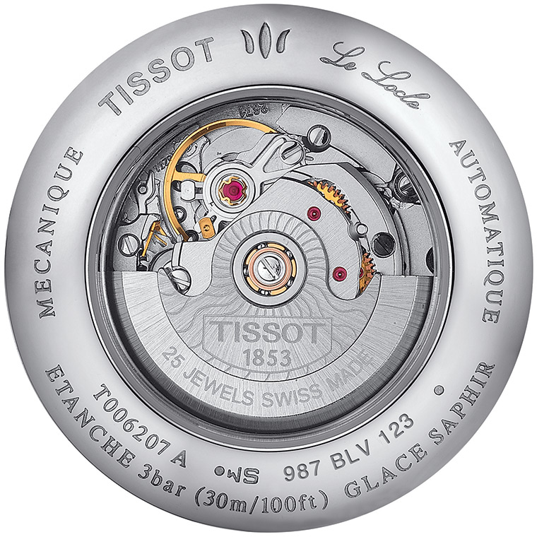 Женские часы Tissot T006 41 T-Classic Le Locle T006.207.22.036.00, механизм механический с автоподзаводом, циферблат серебристый, браслет нержавеющая сталь + pvd — Изображение 4