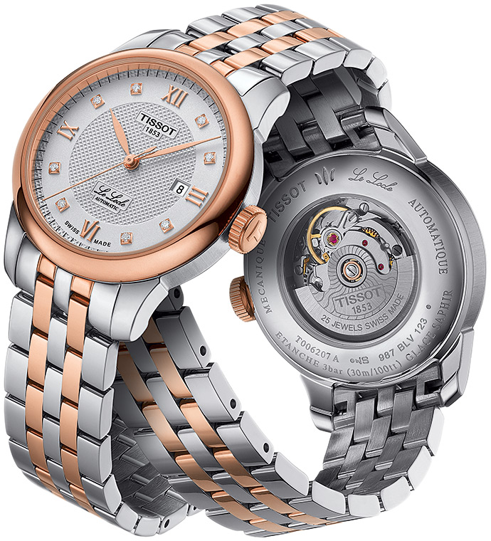 Женские часы Tissot T006 41 T-Classic Le Locle T006.207.22.036.00, механизм механический с автоподзаводом, циферблат серебристый, браслет нержавеющая сталь + pvd — Изображение 5