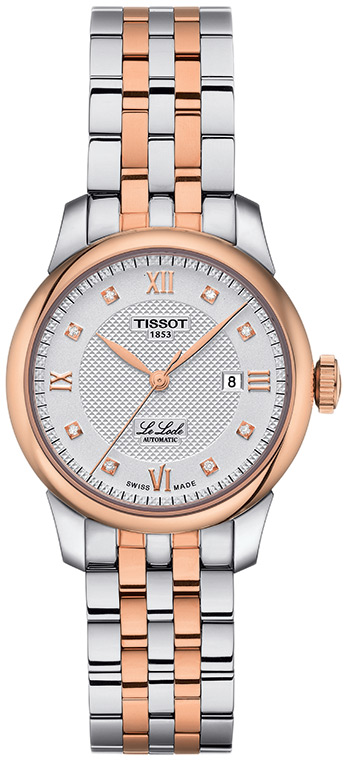 Женские часы Tissot T006 41 T-Classic Le Locle T006.207.22.036.00, механизм механический с автоподзаводом, циферблат серебристый, браслет нержавеющая сталь + pvd — Изображение 1