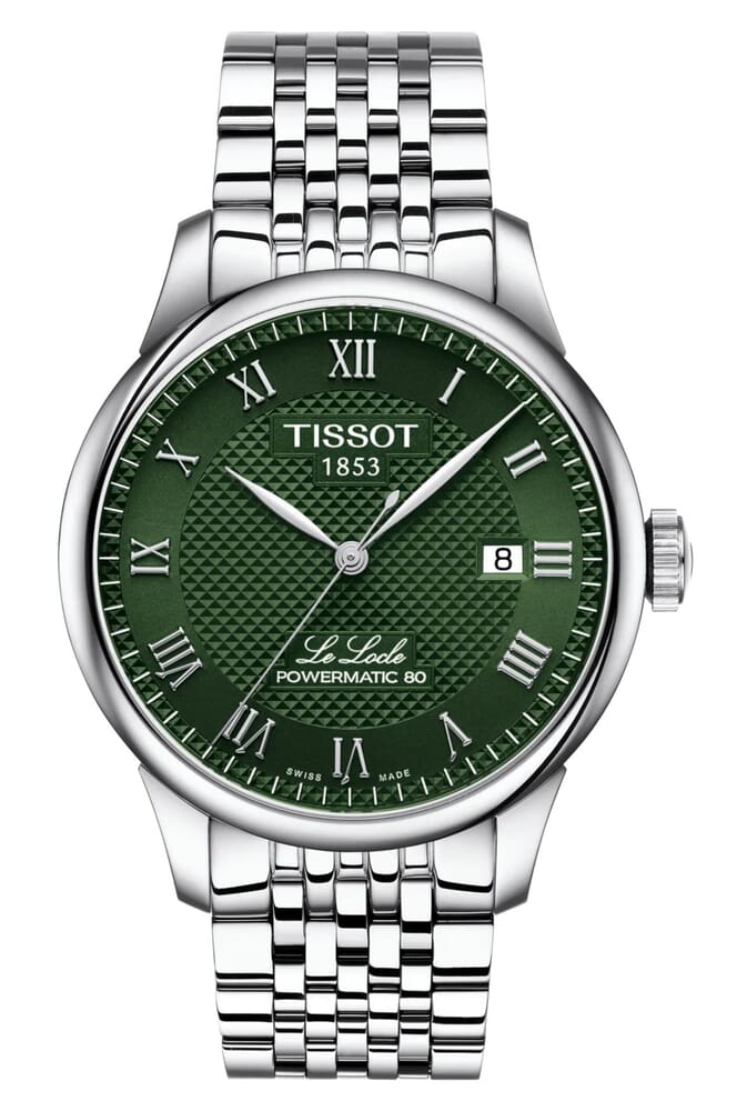 Мужские часы Tissot T006 41 T-Classic Le Locle T006.407.11.093.00, механизм механический с автоподзаводом, циферблат зеленый, браслет нержавеющая сталь — Изображение 1