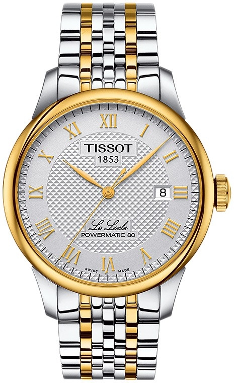 Мужские часы Tissot T006 41 T-Classic Le Locle T006.407.22.033.01, механизм механический с автоподзаводом, циферблат серебристый, браслет нержавеющая сталь + pvd — Изображение 1