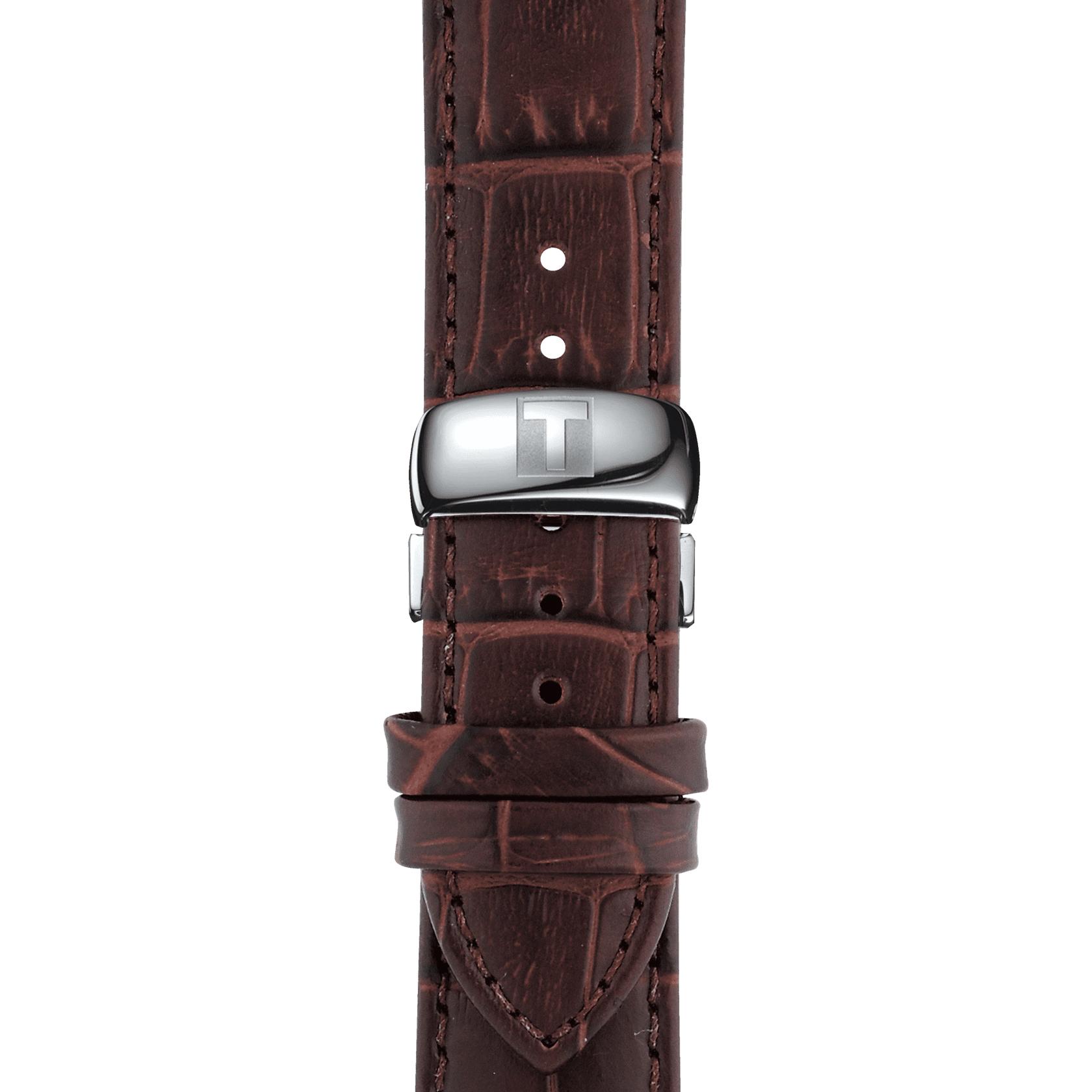 Мужские часы Tissot T063 T-Classic Tradition T063.610.16.038.00, механизм кварцевый, циферблат серебристый, браслет кожа — Изображение 2