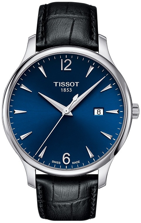 Мужские кварцевый часы Tissot T063 T-Classic Tradition T063.610.16.047.00 синий кожа — Изображение 1