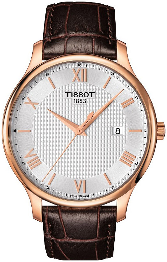 Мужские кварцевый часы Tissot T063 T-Classic Tradition T063.610.36.038.00 серебристый кожа — Изображение 1