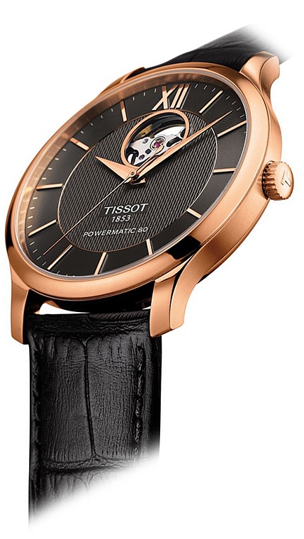 Мужские механический с автоподзаводом часы Tissot T063 T-Classic Tradition T063.907.36.068.00 черный кожа — Изображение 4