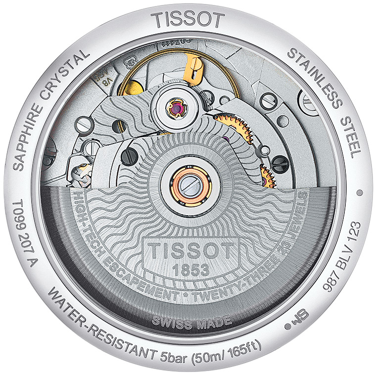 Женские механический с автоподзаводом часы Tissot T099 T-Classic  Chemin des Tourelles T099.207.22.118.02 белый нержавеющая сталь + pvd — Изображение 3