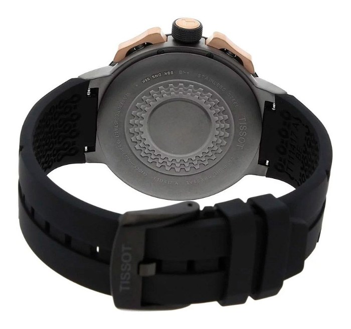 Мужские часы Tissot T111 T-Race Cycling T111.417.37.441.07, механизм кварцевый хронограф, циферблат черный, браслет силикон — Изображение 6