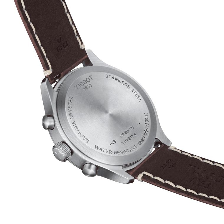 Мужские часы Tissot T116 T-Sport Chrono XL T116.617.16.042.00, механизм кварцевый, циферблат синий, браслет кожа — Изображение 4