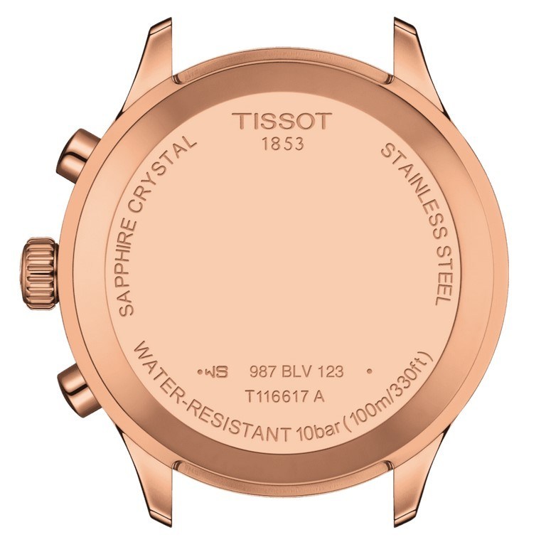 Мужские кварцевый хронограф часы Tissot T116 T-Sport Chrono XL T116.617.36.042.00 синий кожа — Изображение 3