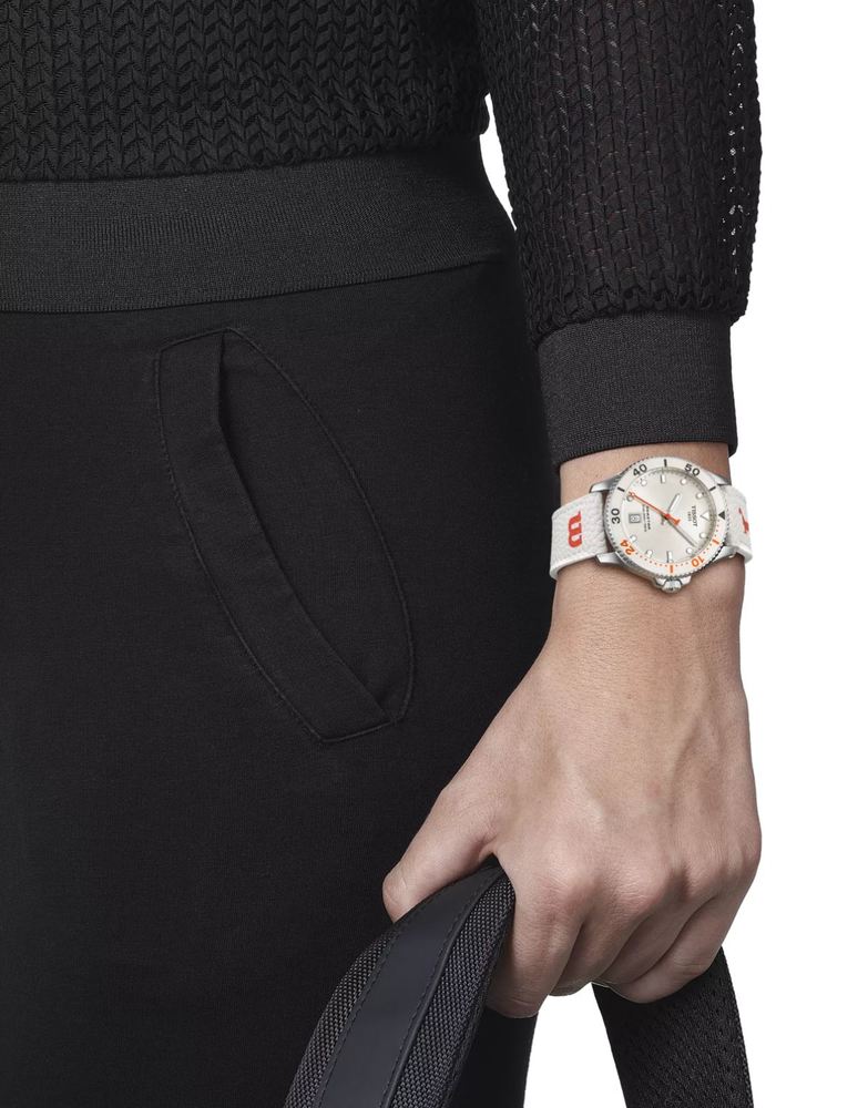Унисекс часы Tissot T120 T-Sport Seastar 1000   T120.410.17.011.00, механизм кварцевый, циферблат белый, браслет композитный материал — Изображение 7