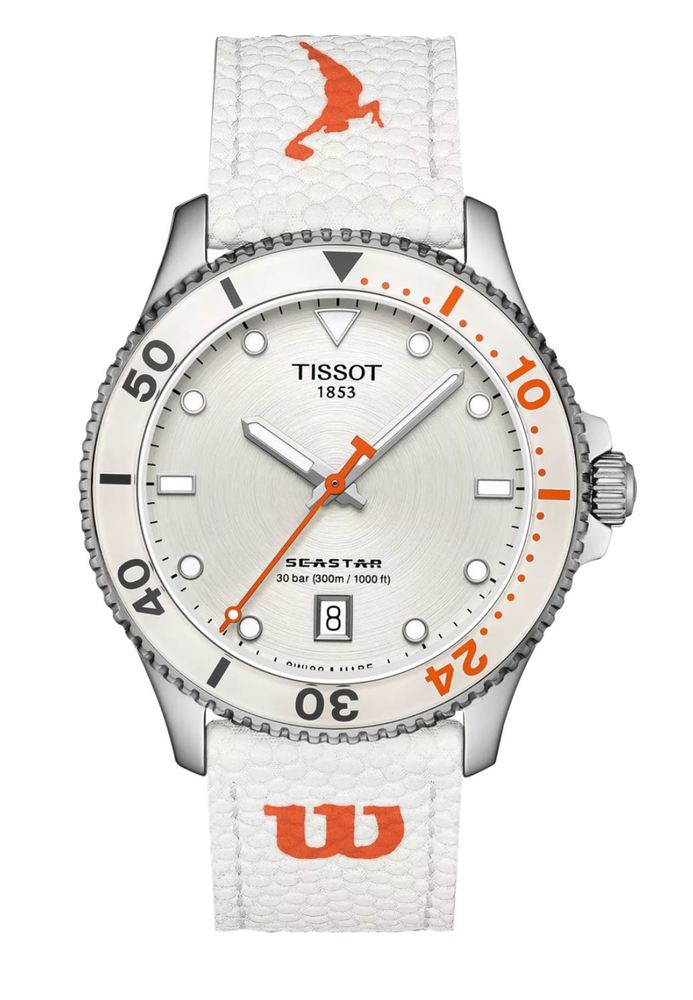 Унисекс часы Tissot T120 T-Sport Seastar 1000   T120.410.17.011.00, механизм кварцевый, циферблат белый, браслет композитный материал — Изображение 1