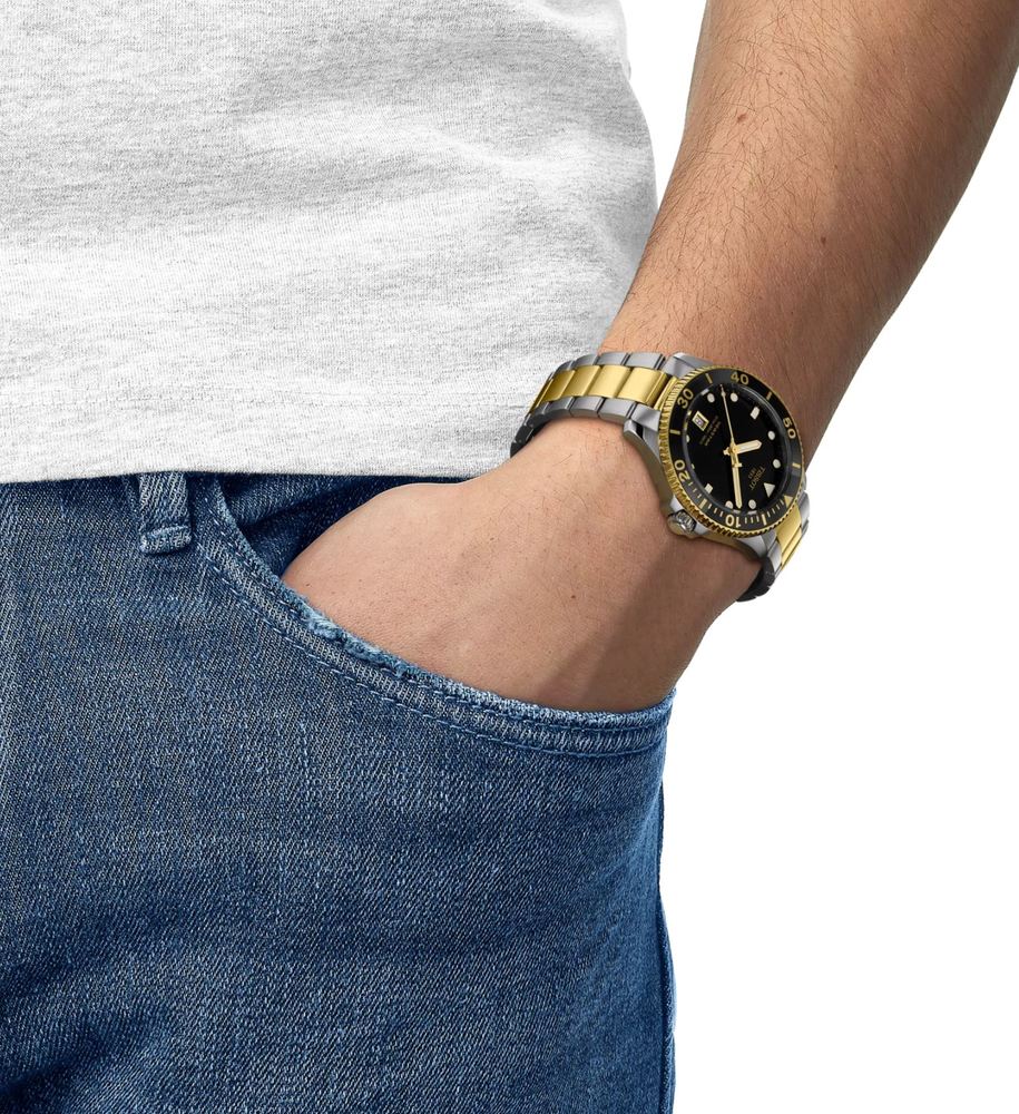 Мужские кварцевый часы Tissot T120 T-Sport Seastar 1000   T120.410.22.051.00 черный нержавеющая сталь + pvd — Изображение 5