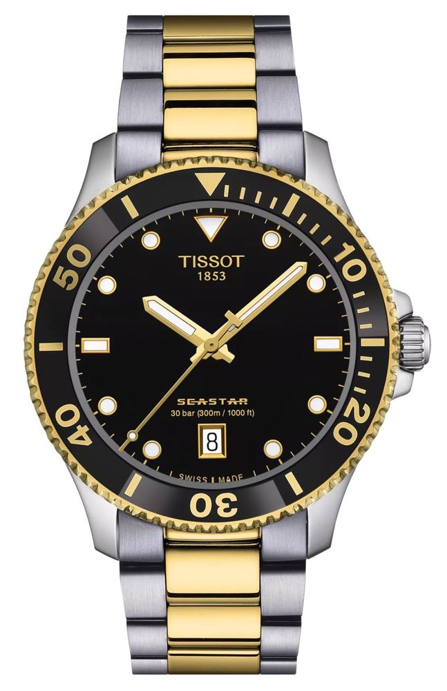 Мужские кварцевый часы Tissot T120 T-Sport Seastar 1000   T120.410.22.051.00 черный нержавеющая сталь + pvd — Изображение 1