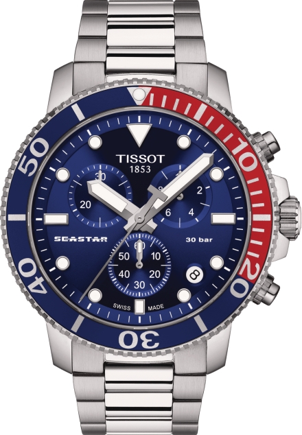 Мужские часы Tissot T066 T-Sport Seastar 1000 T120.417.11.041.03, механизм кварцевый, циферблат синий, браслет нержавеющая сталь — Изображение 1