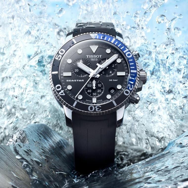 Мужские часы Tissot T066 T-Sport Seastar 1000 T120.417.17.051.02, механизм кварцевый, циферблат черный, браслет каучук — Изображение 6