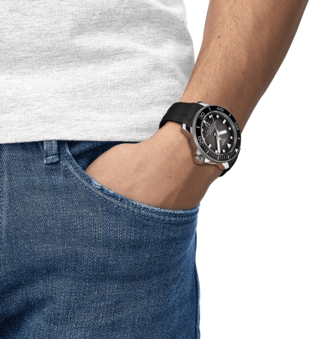 Мужские механический с автоподзаводом часы Tissot T066 T-Sport Seastar 1000 T120.607.17.441.00 черный каучук — Изображение 4
