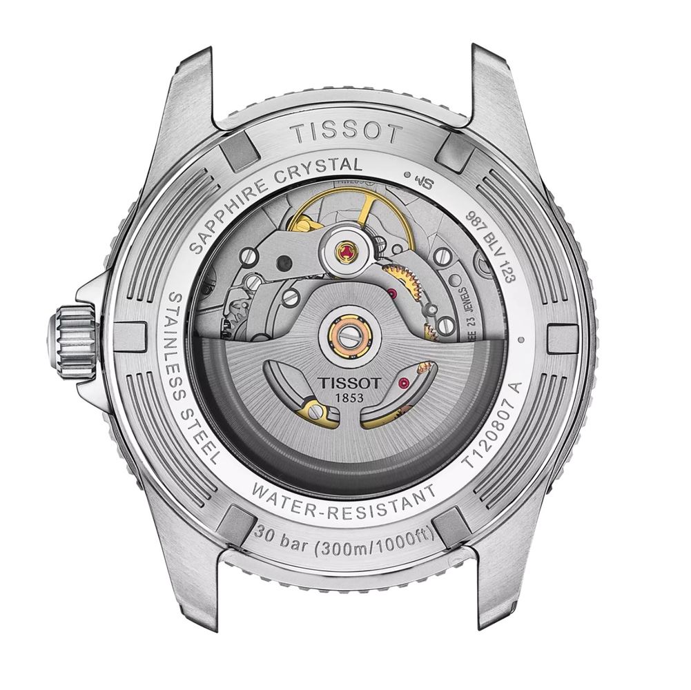 Мужские часы Tissot T120 T-Sport Seastar 1000 T120.807.11.051.00, механизм механический с автоподзаводом, циферблат черный, браслет hержавеющая сталь — Изображение 3