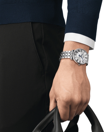 Мужские кварцевый часы Tissot T085 T-Classic Carson T122.423.11.033.00 серый нержавеющая сталь — Изображение 4