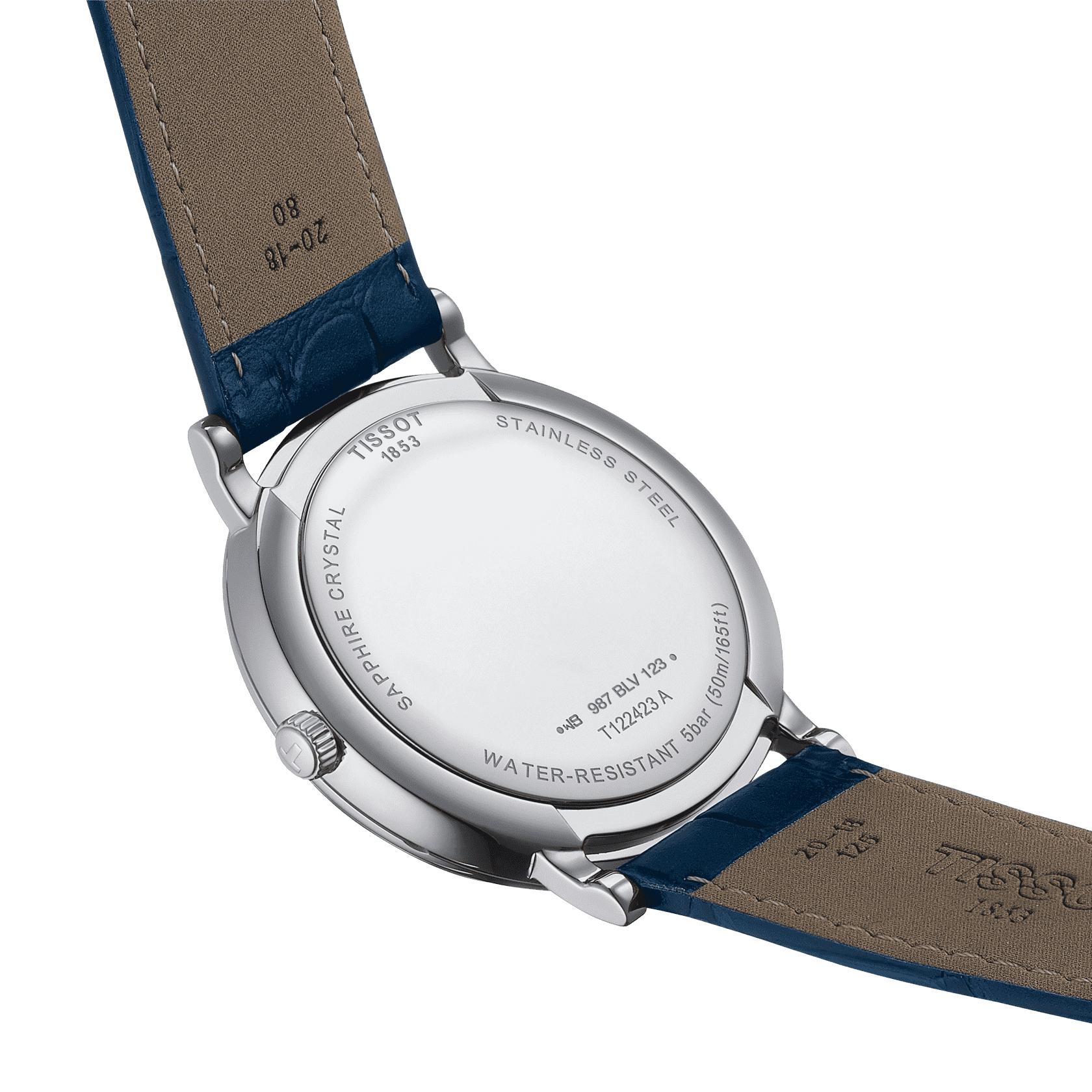 Мужские кварцевый часы Tissot T085 T-Classic Carson T122.423.16.043.00 синий кожа — Изображение 5