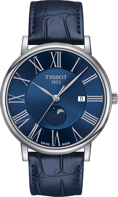 Мужские кварцевый часы Tissot T085 T-Classic Carson T122.423.16.043.00 синий кожа — Изображение 1