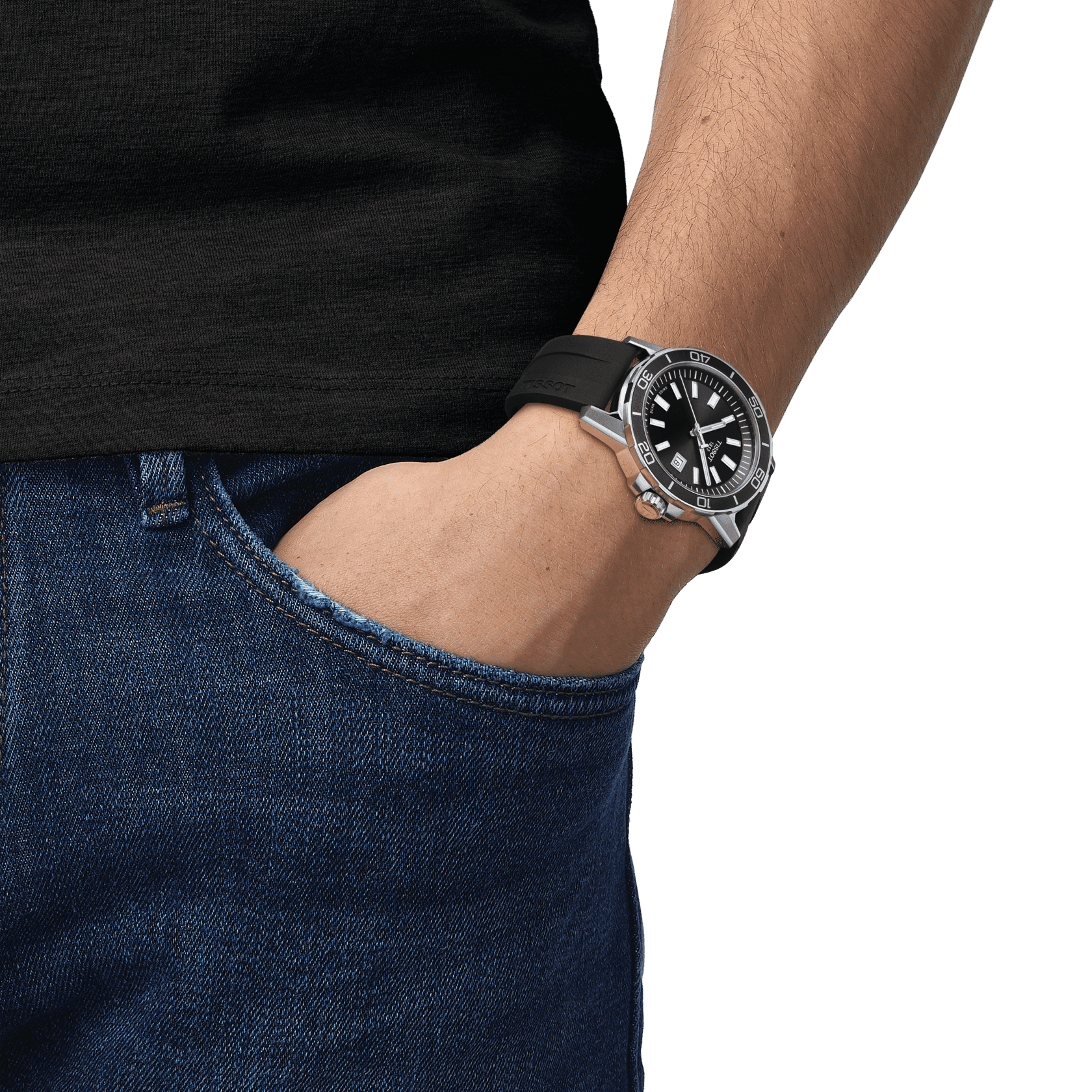 Мужские часы Tissot T125 T-Sport Supersport Chrono Quartz T125.610.17.051.00, механизм кварцевый, циферблат черный, браслет каучук — Изображение 3