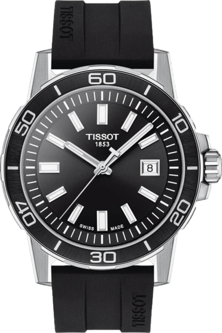 Мужские часы Tissot T125 T-Sport Supersport Chrono Quartz T125.610.17.051.00, механизм кварцевый, циферблат черный, браслет каучук — Изображение 1