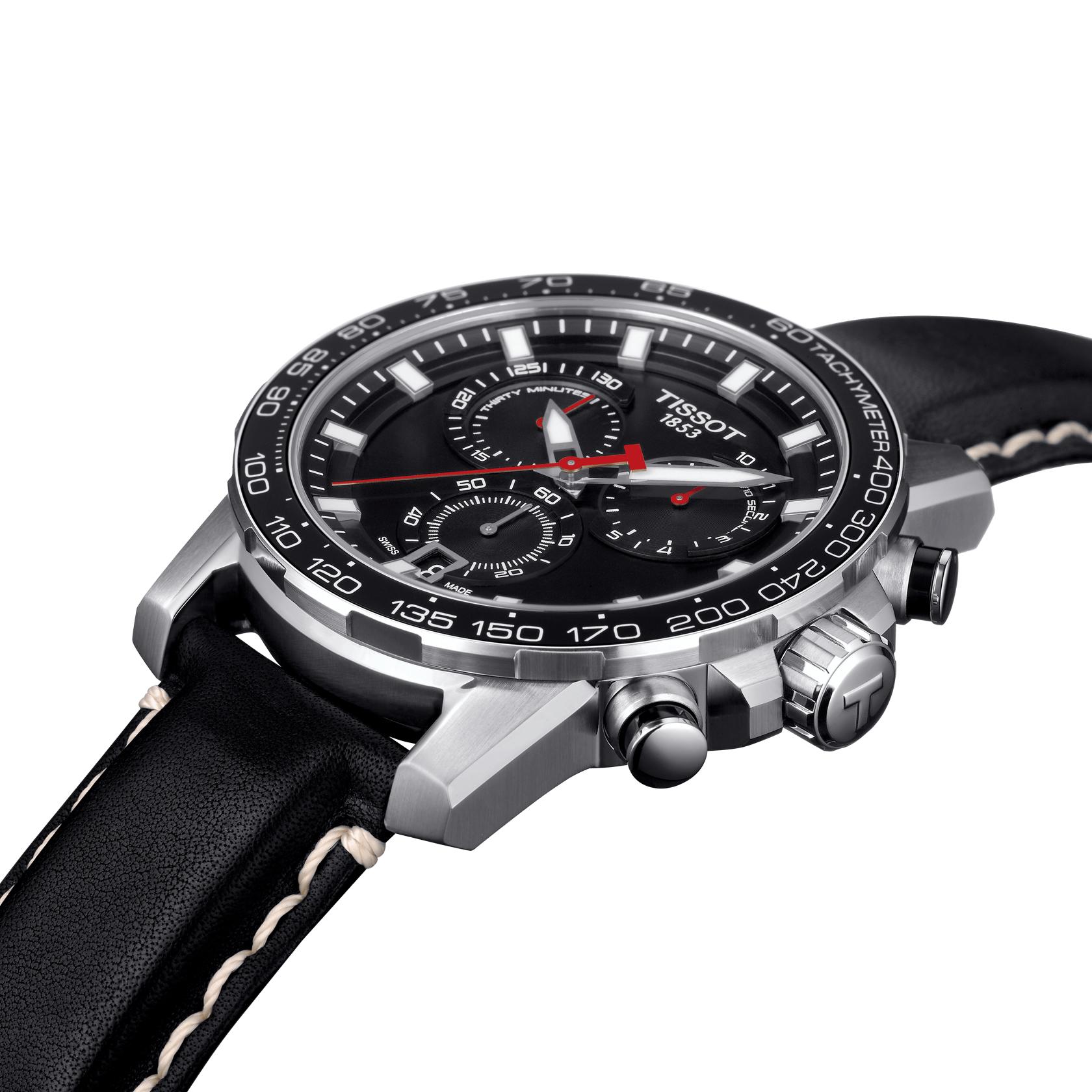 Мужские часы Tissot T125 T-Sport Supersport Chrono Quartz T125.617.16.051.00, механизм кварцевый, циферблат черный, браслет кожа — Изображение 6