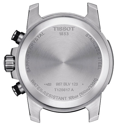 Мужские часы Tissot T125 T-Sport Supersport Chrono Quartz T125.617.17.051.03, механизм кварцевый хронограф, циферблат синий, браслет синтетика — Изображение 3